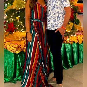 VICI Striped Maxi Dress - Size Small